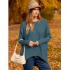 imageCaracilia Women Boat Neck Batwing Long Sleeve 2024 Fall Oversized Ribbed Knit Pullover Sweaters Baggy Jumper Tunic TopsCyan