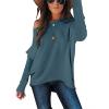 imageCaracilia Women Boat Neck Batwing Long Sleeve 2024 Fall Oversized Ribbed Knit Pullover Sweaters Baggy Jumper Tunic TopsCyan