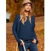 imageCaracilia Women Boat Neck Batwing Long Sleeve 2024 Fall Oversized Ribbed Knit Pullover Sweaters Baggy Jumper Tunic TopsDark Blue