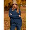 imageCaracilia Women Boat Neck Batwing Long Sleeve 2024 Fall Oversized Ribbed Knit Pullover Sweaters Baggy Jumper Tunic TopsDark Blue