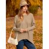 imageCaracilia Women Boat Neck Batwing Long Sleeve 2024 Fall Oversized Ribbed Knit Pullover Sweaters Baggy Jumper Tunic TopsDeep Apricot