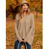 imageCaracilia Women Boat Neck Batwing Long Sleeve 2024 Fall Oversized Ribbed Knit Pullover Sweaters Baggy Jumper Tunic TopsDeep Apricot