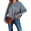 imageCaracilia Women Boat Neck Batwing Long Sleeve 2024 Fall Oversized Ribbed Knit Pullover Sweaters Baggy Jumper Tunic TopsGray