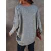 imageCaracilia Women Boat Neck Batwing Long Sleeve 2024 Fall Oversized Ribbed Knit Pullover Sweaters Baggy Jumper Tunic TopsGray