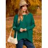 imageCaracilia Women Boat Neck Batwing Long Sleeve 2024 Fall Oversized Ribbed Knit Pullover Sweaters Baggy Jumper Tunic TopsGreen