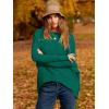 imageCaracilia Women Boat Neck Batwing Long Sleeve 2024 Fall Oversized Ribbed Knit Pullover Sweaters Baggy Jumper Tunic TopsGreen