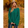 imageCaracilia Women Boat Neck Batwing Long Sleeve 2024 Fall Oversized Ribbed Knit Pullover Sweaters Baggy Jumper Tunic TopsGreen
