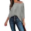 imageCaracilia Women Boat Neck Batwing Long Sleeve 2024 Fall Oversized Ribbed Knit Pullover Sweaters Baggy Jumper Tunic TopsLight Grey