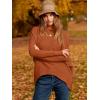 imageCaracilia Women Boat Neck Batwing Long Sleeve 2024 Fall Oversized Ribbed Knit Pullover Sweaters Baggy Jumper Tunic TopsOrange