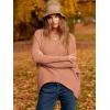 imageCaracilia Women Boat Neck Batwing Long Sleeve 2024 Fall Oversized Ribbed Knit Pullover Sweaters Baggy Jumper Tunic TopsOrange Red