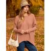 imageCaracilia Women Boat Neck Batwing Long Sleeve 2024 Fall Oversized Ribbed Knit Pullover Sweaters Baggy Jumper Tunic TopsOrange Red