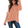 imageCaracilia Women Boat Neck Batwing Long Sleeve 2024 Fall Oversized Ribbed Knit Pullover Sweaters Baggy Jumper Tunic TopsOrange Red