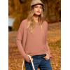 imageCaracilia Women Boat Neck Batwing Long Sleeve 2024 Fall Oversized Ribbed Knit Pullover Sweaters Baggy Jumper Tunic TopsOrange Red