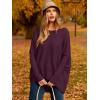 imageCaracilia Women Boat Neck Batwing Long Sleeve 2024 Fall Oversized Ribbed Knit Pullover Sweaters Baggy Jumper Tunic TopsPurple