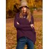 imageCaracilia Women Boat Neck Batwing Long Sleeve 2024 Fall Oversized Ribbed Knit Pullover Sweaters Baggy Jumper Tunic TopsPurple