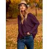 imageCaracilia Women Boat Neck Batwing Long Sleeve 2024 Fall Oversized Ribbed Knit Pullover Sweaters Baggy Jumper Tunic TopsPurple