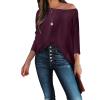imageCaracilia Women Boat Neck Batwing Long Sleeve 2024 Fall Oversized Ribbed Knit Pullover Sweaters Baggy Jumper Tunic TopsPurple