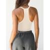 imageCaracilia Women Racerback Tank Tops 2025 Summer Sleeveless V Neck Camisole Slim Fit Basic Camis Workout ClothesApricot