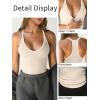 imageCaracilia Women Racerback Tank Tops 2025 Summer Sleeveless V Neck Camisole Slim Fit Basic Camis Workout ClothesApricot