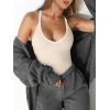 imageCaracilia Women Racerback Tank Tops 2025 Summer Sleeveless V Neck Camisole Slim Fit Basic Camis Workout ClothesApricot