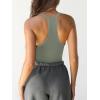 imageCaracilia Women Racerback Tank Tops 2025 Summer Sleeveless V Neck Camisole Slim Fit Basic Camis Workout ClothesArmy Green