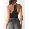 imageCaracilia Women Racerback Tank Tops 2025 Summer Sleeveless V Neck Camisole Slim Fit Basic Camis Workout ClothesBlack