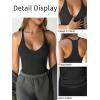 imageCaracilia Women Racerback Tank Tops 2025 Summer Sleeveless V Neck Camisole Slim Fit Basic Camis Workout ClothesBlack
