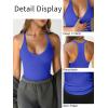 imageCaracilia Women Racerback Tank Tops 2025 Summer Sleeveless V Neck Camisole Slim Fit Basic Camis Workout ClothesBlue