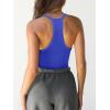 imageCaracilia Women Racerback Tank Tops 2025 Summer Sleeveless V Neck Camisole Slim Fit Basic Camis Workout ClothesBlue