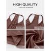 imageCaracilia Women Racerback Tank Tops 2025 Summer Sleeveless V Neck Camisole Slim Fit Basic Camis Workout ClothesBrown