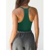 imageCaracilia Women Racerback Tank Tops 2025 Summer Sleeveless V Neck Camisole Slim Fit Basic Camis Workout ClothesForest