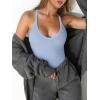 imageCaracilia Women Racerback Tank Tops 2025 Summer Sleeveless V Neck Camisole Slim Fit Basic Camis Workout ClothesLight Blue