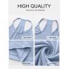 imageCaracilia Women Racerback Tank Tops 2025 Summer Sleeveless V Neck Camisole Slim Fit Basic Camis Workout ClothesLight Blue