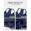 imageCaracilia Women Racerback Tank Tops 2025 Summer Sleeveless V Neck Camisole Slim Fit Basic Camis Workout ClothesNavy Blue