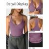 imageCaracilia Women Racerback Tank Tops 2025 Summer Sleeveless V Neck Camisole Slim Fit Basic Camis Workout ClothesPurple