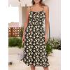 imageCaracilia Women Summer Floral Corset Midi Sundress Casual Spaghetti Strap Beach Vacation Wedding Guest Milkmaid Dress PocketsBlack Yellow Floral