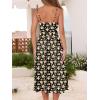 imageCaracilia Women Summer Floral Corset Midi Sundress Casual Spaghetti Strap Beach Vacation Wedding Guest Milkmaid Dress PocketsBlack Yellow Floral