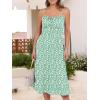 imageCaracilia Women Summer Floral Corset Midi Sundress Casual Spaghetti Strap Beach Vacation Wedding Guest Milkmaid Dress PocketsGreen White Floral