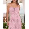 imageCaracilia Women Summer Floral Corset Midi Sundress Casual Spaghetti Strap Beach Vacation Wedding Guest Milkmaid Dress PocketsPink Floral