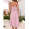 imageCaracilia Women Summer Floral Corset Midi Sundress Casual Spaghetti Strap Beach Vacation Wedding Guest Milkmaid Dress PocketsPink Floral