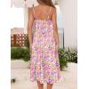 imageCaracilia Women Summer Floral Corset Midi Sundress Casual Spaghetti Strap Beach Vacation Wedding Guest Milkmaid Dress PocketsPink Purple Floral
