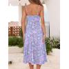 imageCaracilia Women Summer Floral Corset Midi Sundress Casual Spaghetti Strap Beach Vacation Wedding Guest Milkmaid Dress PocketsPurple Pink Floral
