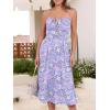 imageCaracilia Women Summer Floral Corset Midi Sundress Casual Spaghetti Strap Beach Vacation Wedding Guest Milkmaid Dress PocketsPurple Pink Floral
