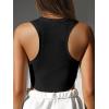 imageCaracilia Women Tank Tops High Neck Crop Tops Racerback Rib Knit Sleeveless Summer Basic Tee Shirts Workout Y2K OutfitsBlack
