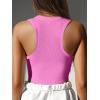imageCaracilia Women Tank Tops High Neck Crop Tops Racerback Rib Knit Sleeveless Summer Basic Tee Shirts Workout Y2K OutfitsHot Pink