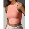 imageCaracilia Women Tank Tops High Neck Crop Tops Racerback Rib Knit Sleeveless Summer Basic Tee Shirts Workout Y2K OutfitsOrange