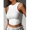 imageCaracilia Women Tank Tops High Neck Crop Tops Racerback Rib Knit Sleeveless Summer Basic Tee Shirts Workout Y2K OutfitsWhite