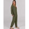 imageCaracilia Womens 2 Piece Outfits Lounge Set V Neck Cardigan Sweater Pants Sets Knit Matching Loungewear 2025 Fall ClothesArmy Green
