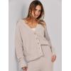 imageCaracilia Womens 2 Piece Outfits Lounge Set V Neck Cardigan Sweater Pants Sets Knit Matching Loungewear 2025 Fall ClothesBeige
