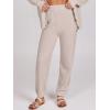 imageCaracilia Womens 2 Piece Outfits Lounge Set V Neck Cardigan Sweater Pants Sets Knit Matching Loungewear 2025 Fall ClothesBeige